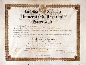 JBT 012 Diploma de honor Univ Bs As